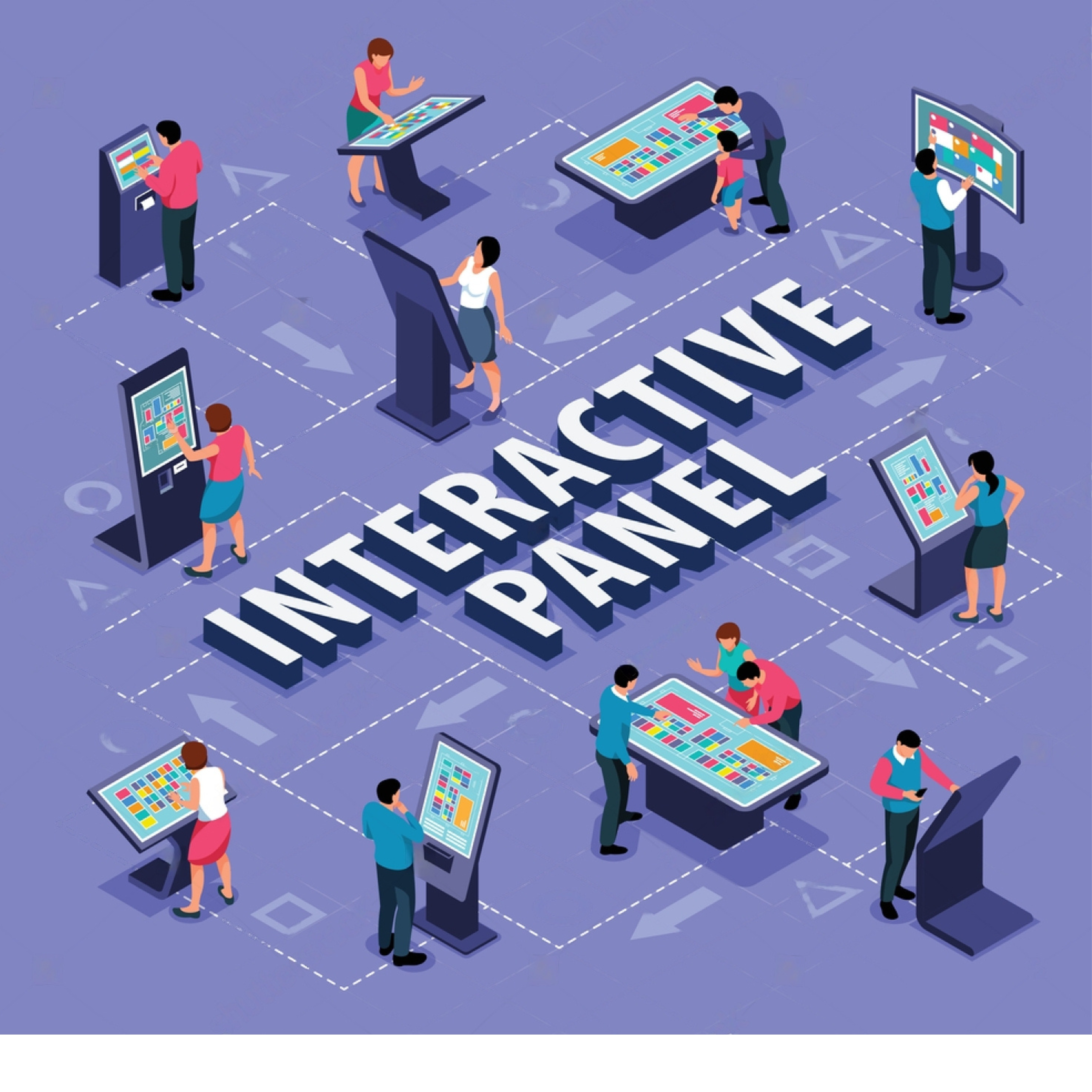 Touch kiosks Flowchart with people home page